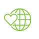 Icon globe with heart