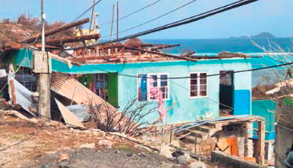 Hurricane Beryl caused extensive damage to housing, businesses and the natural environment as seen here on Mayreau in the Southern Grenadines.